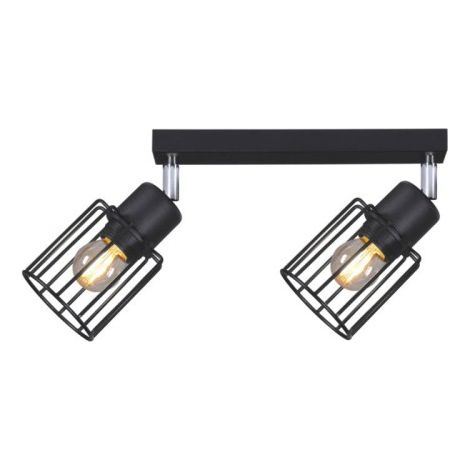 Plafonnier barre noir orientable 2xE27 Kaja Troy K-4561