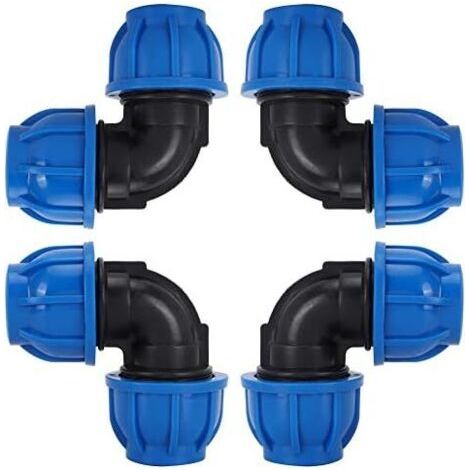PE 25 Coude plastique égal pour tuyau polyéthylène tuyau ø 25，Tuyau d'eau Coude Connecteur en PE Plastique Raccord Rapide Accessoires pour Purificateurs d'eau Potable（ø 25）