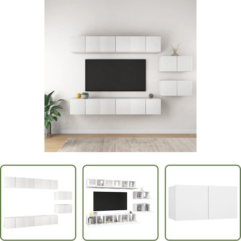 Wohnzimmermöbel - TV-Schränke 8 Stk. Weiß Holzwerkstoff (1/5)