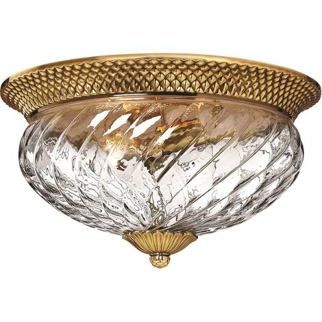 Plafoniera Contemporanea Plantation Ottone Bronzo Brunito Vetro 3 Luci E27 (1/5)