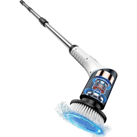 Kit di spazzole elettriche per la pulizia, spazzola senza fili facile da usare per cucina e bagno, display digitale per tutta la famiglia e gli amici (9 testine) (1/5)