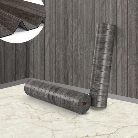 Papier Peint Autocollant Mural Gris Bois 60CMx3M Panneau Mural Bois Décoratif Intérieur Gris Épais 3d Papier Peint Panneau Acoustique Effet Chêne pour Chambre Bebe Studio (1/5)