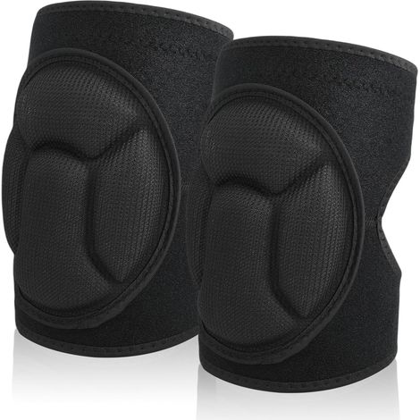 Genouillère Travail, EVA & Mousse, Antichoc et Antidérapantes avec Coque Dure Style Tortue, Idéales pour Jardinage, Chantier, Pose de Sols, Bricolage et Sport (L) (Noir)