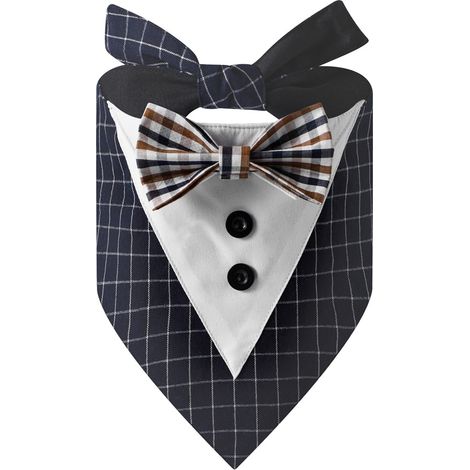 1 bandana pour chien, smoking élégant avec nœud papillon, coton doux, taille L, pour mariage ou occasion spéciale (1/5)