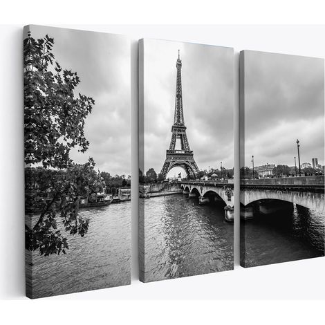 Tableau triptyque sur toile - Tour Eiffel Paris (1/2)