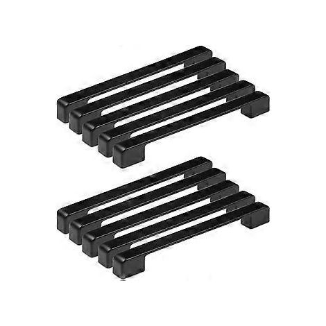 Lot de 10 poignées de porte en alliage de zinc noir, en forme de barre en T, entraxe de 192 mm pour meubles de cuisine. (1/5)