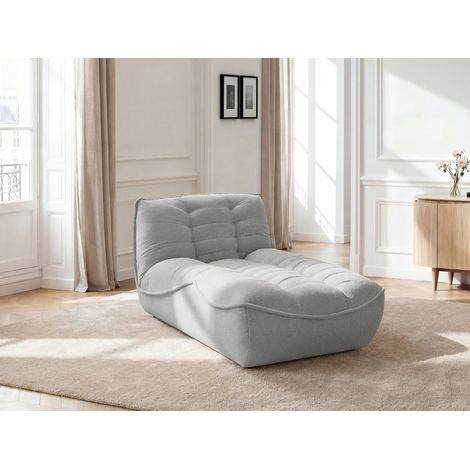 BOBOCHIC - Méridienne pour canapé modulable SERENA tissu chiné Gris clair (1/5)