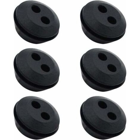Juego de 6 tapones para mangueras de combustible - Sello para tanque - Goma - 2 orificios - Conexión para manguera - Accesorios para desbrozadoras