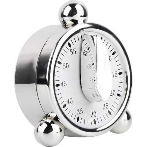 60 Minute Wind-up Timer, Chef Kitchen Timer Clock with Loud Alarm, No Battery Required, 100% Mechanical Sets from 1 to 60 Minutes, for Home, School (1/5)