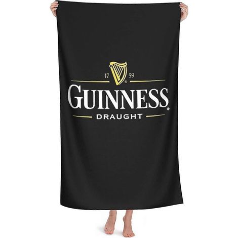 Serviette de bain extra large Guinness en microfibre. Compatible avec la natation, le spa, les voyages, le yoga, le sport, le camping, les transats ou la douche - SYS24805 (1/5)