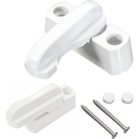Poignée de Fenêtre, 4PCS Sash Jammer Serrure pour diverses Portes UPVC/PVC et Windows, Poignee Porte Bloque Fenetre pour Sécurité Enfant, Installation Facile pour Maison Portes Placards Fenêtres (1/5)