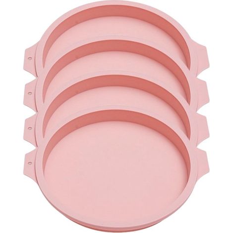 Dailygoods 4 Silikon Backformen, Schichtkuchenformen, runde Silikon Kuchenform 20 cm, schnelllösbare Silikon Kuchenform, wiederverwendbare Siliko (1/5)