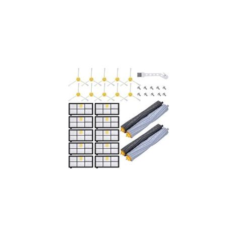Kit Pièces accessoires pour Aspirateur iRobot Roomba Serie 800 900 850 860 861 865 866 870 871 875 876 880 886 890 891 895 896 960 965 966 970 971 974 975 976 980 981 Filtre Remplacement