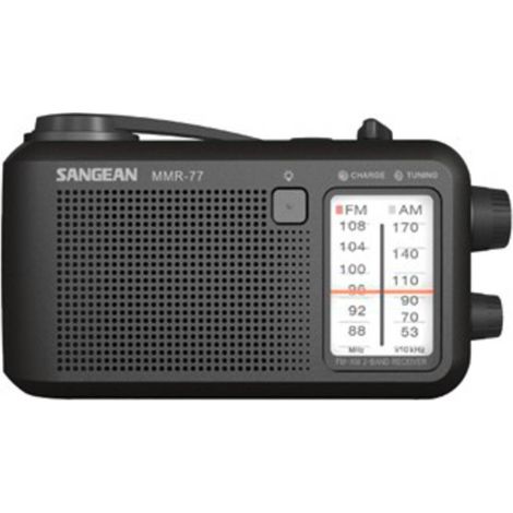 Sangean MMR-77 Radio per esterni FM, AM Radio di emergenza Manovella, antispruzzo , torcia elettrica , ricaricabile Ner (1/2)