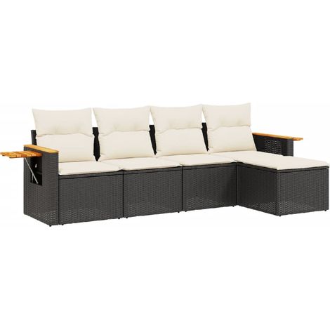 Maison Exclusive - Set de muebles de jardín 5 pzas y cojines ratá (1/5)