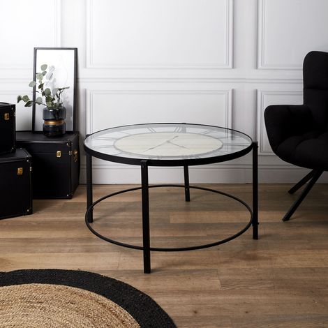 Table Basse - HOME DECO FACTORY - Horloge - Noir (1/5)