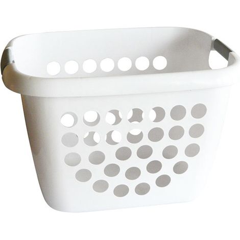 Cesto de ropa bimaterial de 28l - Blanco - Laguelle