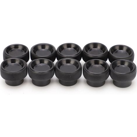 Lot de 10 vis à main moletées à tête ronde, écrous de serrage M5x20 noirs, pour tour. (1/5)