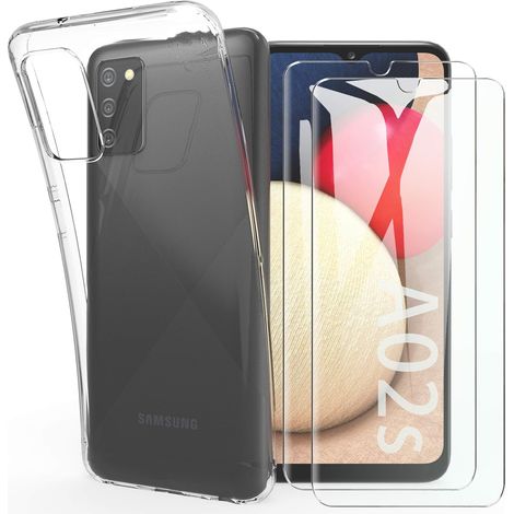 CUSTODIA PER SAMSUNG GALAXY A02S TRASPARENTE 2X VETRO TEMPERATO SM-A025F (1/5)