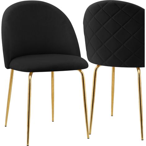 Fargo Gold Velvet Black Velvet Chair