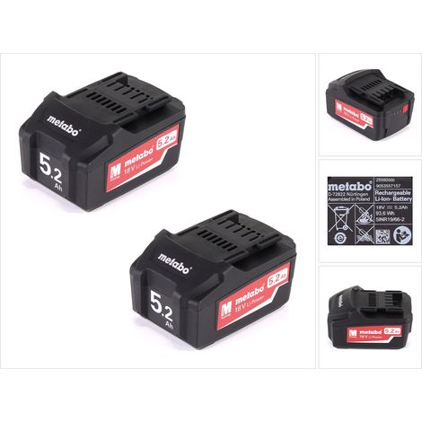 Metabo Li-Power batería 18V con 2x batería 5.2Ah ( 625592000 )