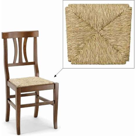 Okaffarefatto – Galette de chaise en paille palustre – Dimensions 38x33,5 cm – Remplacement fond rembourré pour chaise Arte Povera – Montage facile (1/3)