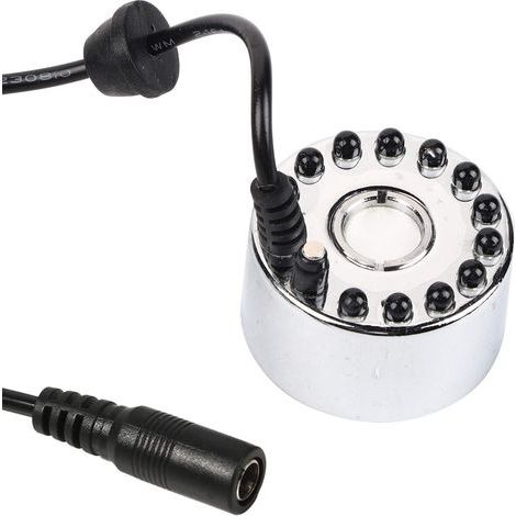24V Farbwechsel-Nebelmaschine mit 12 LEDs, Nebelgenerator, Nebelteich, Nebelzerstäuber, Wasserfontänenzerstäuber und Luftbefeuchter für Halloween-Partys (Adapter nicht im Lieferumfang enthalten) (1/3)