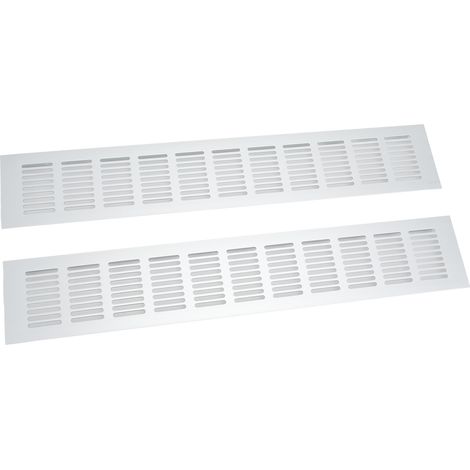 2 Stück Lüftungsgitter aus Aluminiumlegierung, rechteckige Lüftungsplatte für Schränke, Schuhschränke, Kleiderschränke, 80 x 450 mm (1/5)