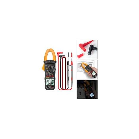 Pince ampèremétrique numérique 4000 points, mesure AC/DC tension et courant, affichage LCD rétroéclairé, conception compacte pour électriciens et bricoleurs (1/5)