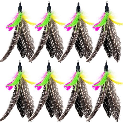 Lot de 8 recharges de plumes naturelles pour chat d'intérieur (D) (1/5)