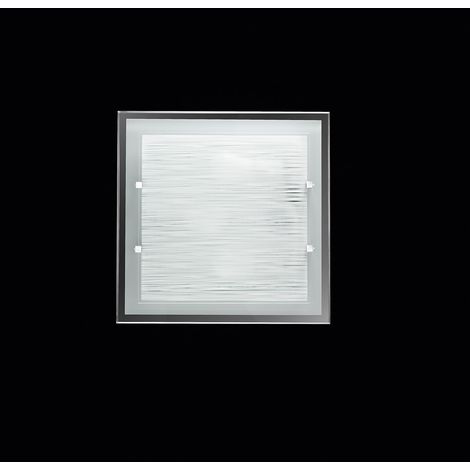 Plafonnier en verre strié 40x40 cm, 3xE27 Max 40W, design moderne et élégant pour éclairage intérieur, finition décorative de marque Perenz.