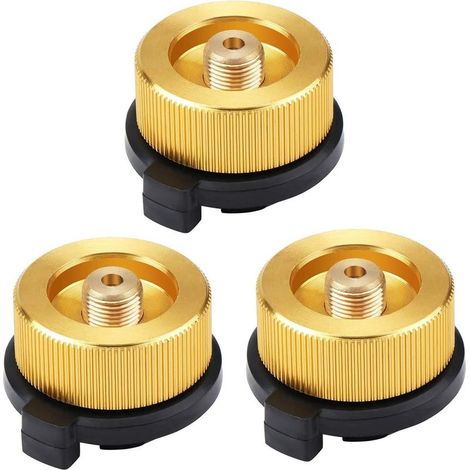 3 Pcs Connecteur Gaz Extérieure Poêle, Adaptateur de Bouteille de Gaz de Camping Adaptateur Gaz Conversion Tête Adaptateur Connecteur De Buse Rechaud De Gaz Valve Adaptateur (1/5)
