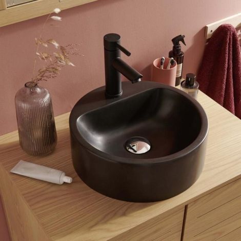 Lavabo da appoggio rotondo in resina Nori (1/5)