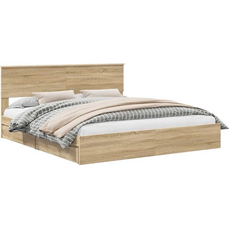 Maison Exclusive - Letto con Contenitore con testiera Rovere Sonoma 180 x 200 cm