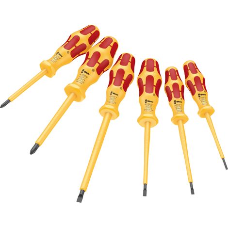 Set mit 6 Kraftform VDE Schraubendreher WERA 1060 i/1062 i/6