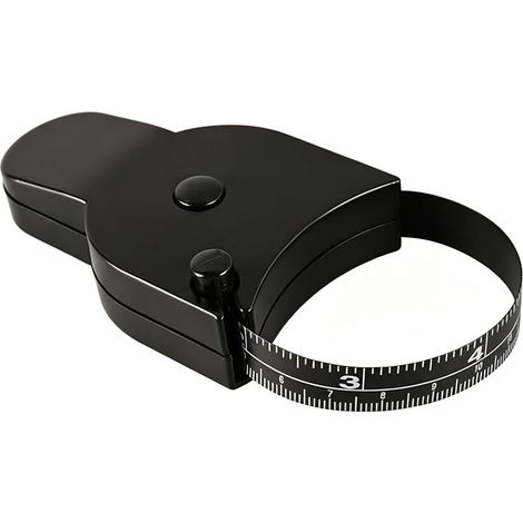 Metre Ruban Couture 150cm Noir, Ruban Mesure Corps Auto-Bloquant avec Bouton Poussoir, Metre de Couture Souple pour Mensuration Taille Poitrine Bras Hanches, Outil Précis pour Fitness et Maison (1/5)