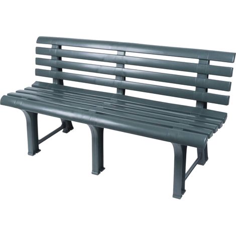 Panchina da Esterno Dluzard, 3 Posti, Schienale Listelli Made in Italy, 145x49x74h cm Verde