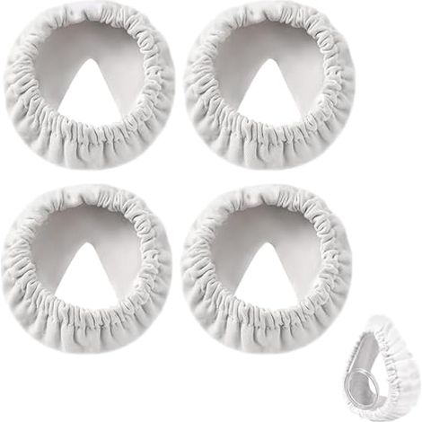 4 rehausses réutilisables pour masque CPAP, housse en coton doux pour masque facial complet (nez et bouche), lavable en machine, taille unique, blanc