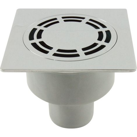 Siphon de sol laiton chromé Solusec 120x120 mm - sortie verticale