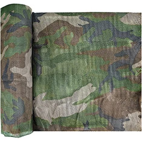 (1,5 x 4 m) Toile de camouflage occultante pour jardin jungle, avec clip, pare-soleil et filet de camouflage. (1/5)