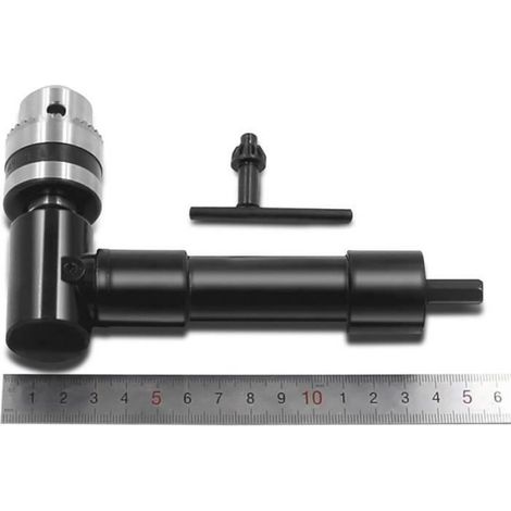 Perceuse électrique - - Angle droit - Mandrin 3 mâchoires - Tige hexagonale 8 mm - Acier au carbone (1/4)