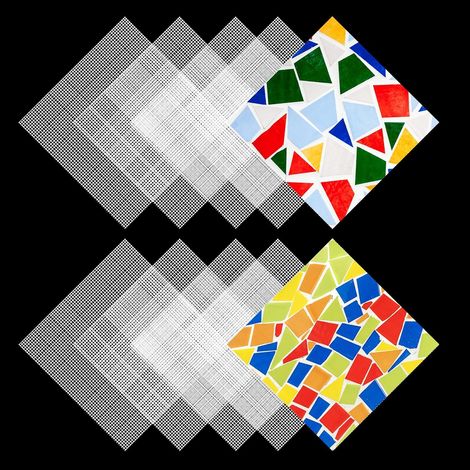 10 Pièces Mailles en Fibre de Verre,Filets Mosaïque pour Installation de Carrelage Bricolage Traitement des Murs et du Sol, 30,5x30,5 cm (1/5)