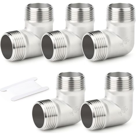 1 pièces coude à 45 degrés en acier inoxydable 304, tuyau mâle 1"BSP vers femelle 1"BSP, raccord de tuyauterie 304 Mbsp X Mbsp(90 Degrés) 1/2"BSP(5 PCS) (1/5)