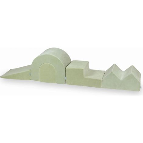 Set di 5 pezzi in morbida schiuma vellutata per parco giochi, colore menta chiaro. (1/5)