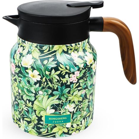 Théière Thermique Avec Motif Floral Vintage, 1000 Ml Théière Isotherme, Théière Vintage Isolée Avec Infuseur À Thé Intégré, Carafe Thermique En Acier Inoxydable Avec Couvercle Pour Maison (1/5)