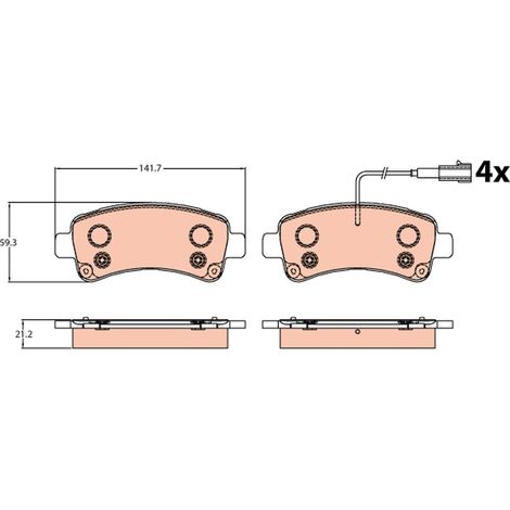 Pastiglie freno posteriori TRW GDB2106 con 2 sensori