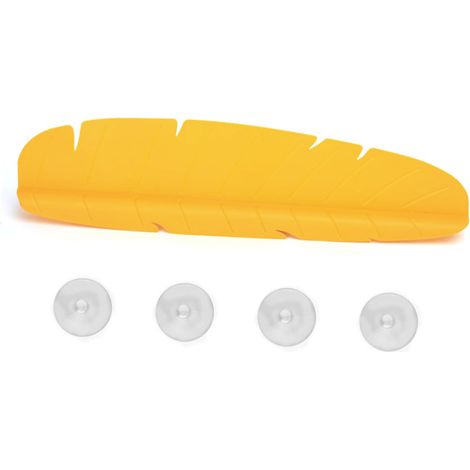 [Protector antisalpicaduras para fregadero] 49 cm PP-TPR, 4 ventosas, amarillo (1/5)