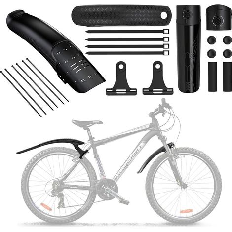 garde-boues de vélo avant et arrière de 24 à 29 pouces, montage sans perçage, design amovible, garde-boue universel pour tous les vélos de route (1/5)