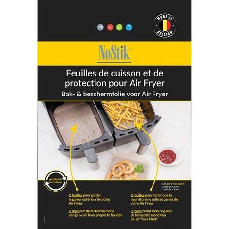 Accessorio friggitrice Nostik Fogli di cottura e protezione rettangolari per Air Fryer