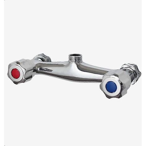 Mitigeur de douche avec dispositif anti-retour, robinet en laiton à double sortie, finition chromée.
